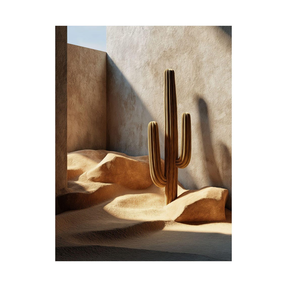 Modern Desert Cactus Minimalist Landscape Art Print