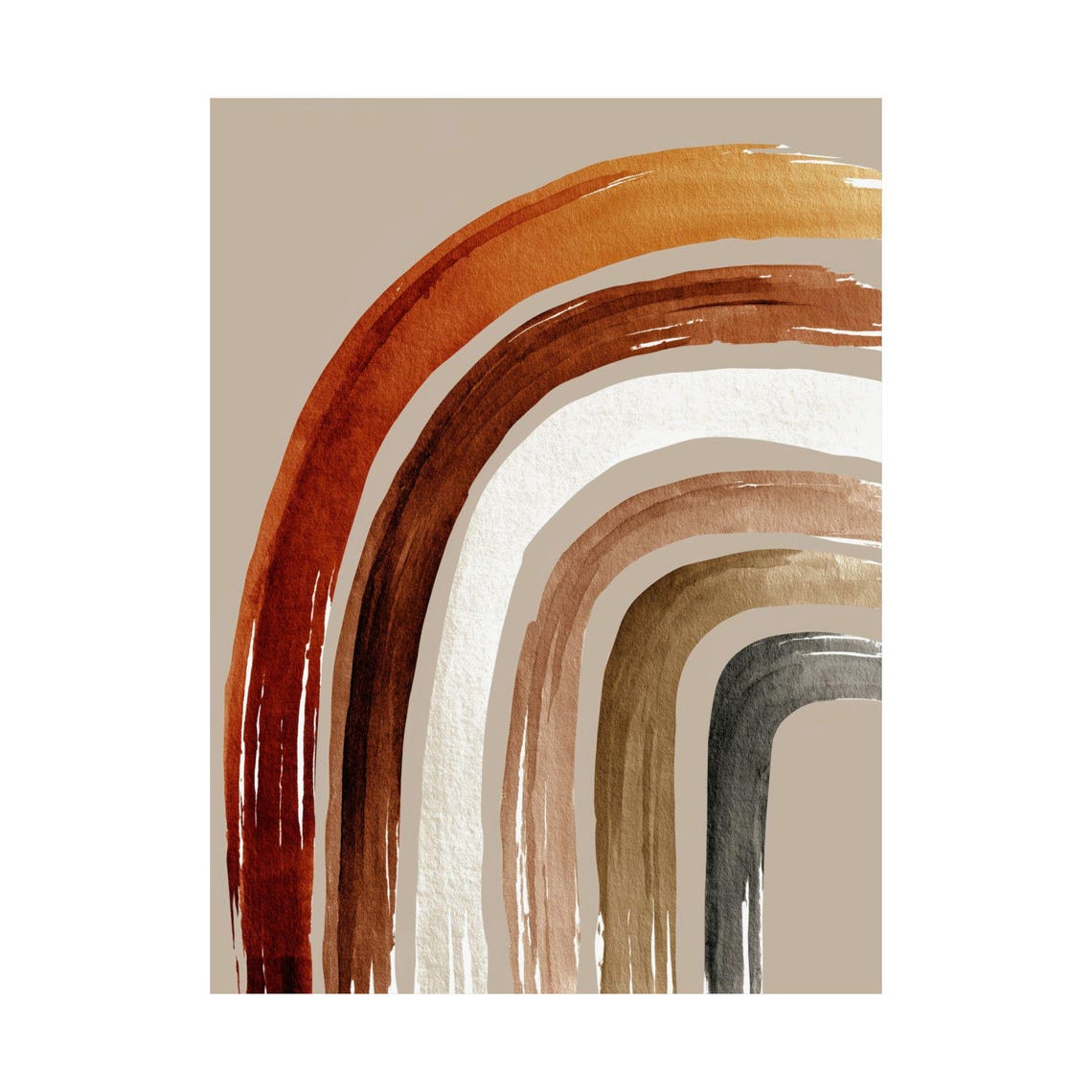Boho Rainbow Art Print, Watercolor Arch Decor