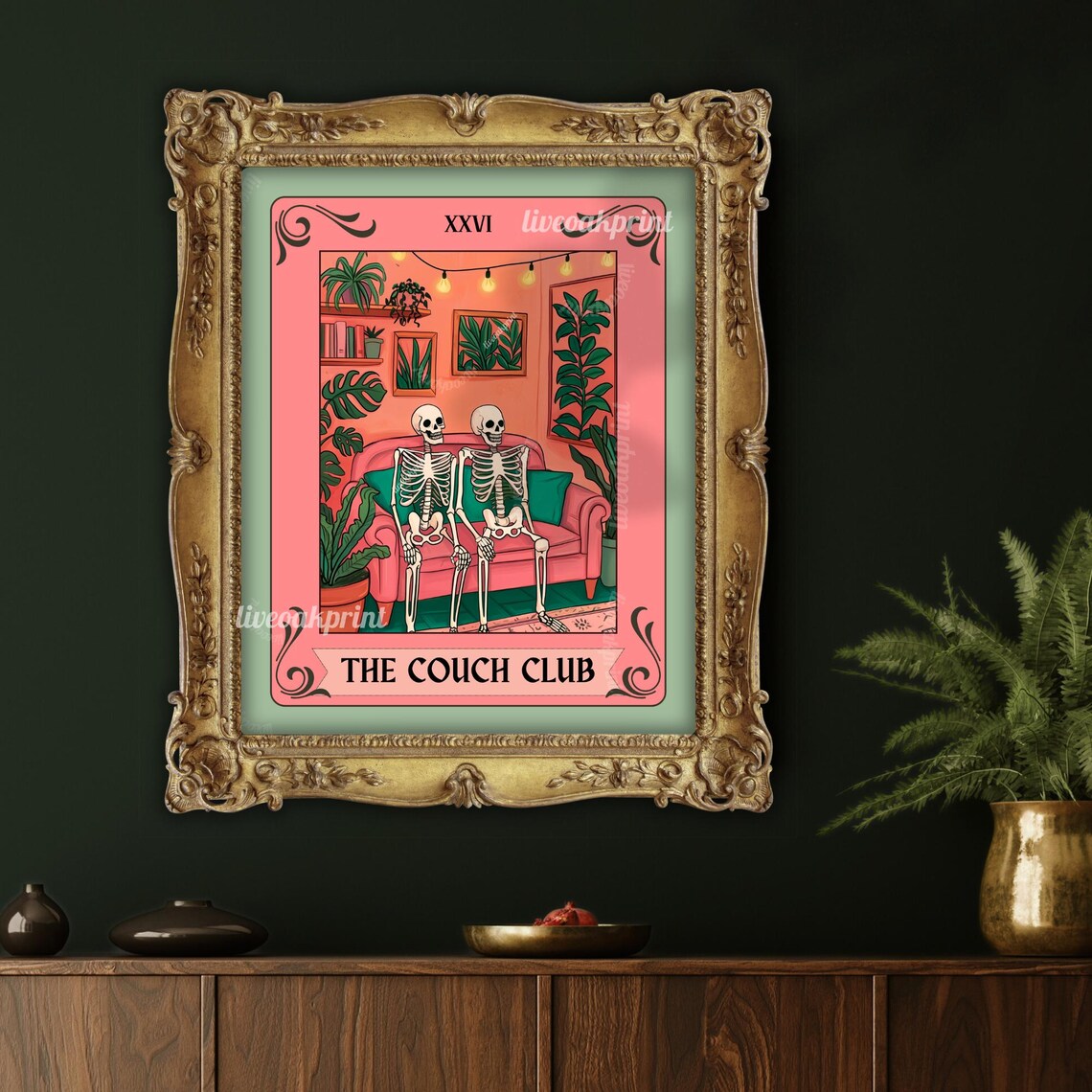 The Couch Club Tarot Card, Cozy Living Room Art Print - Image 2