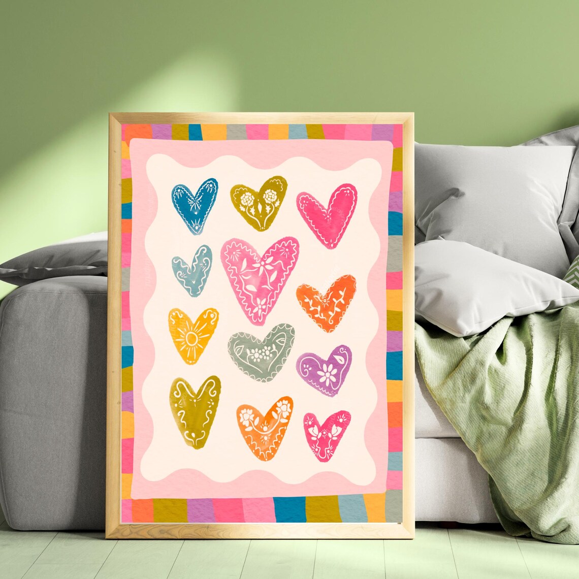 Colorful Heart Art Print, Whimsical Maximalist Decor - Image 2