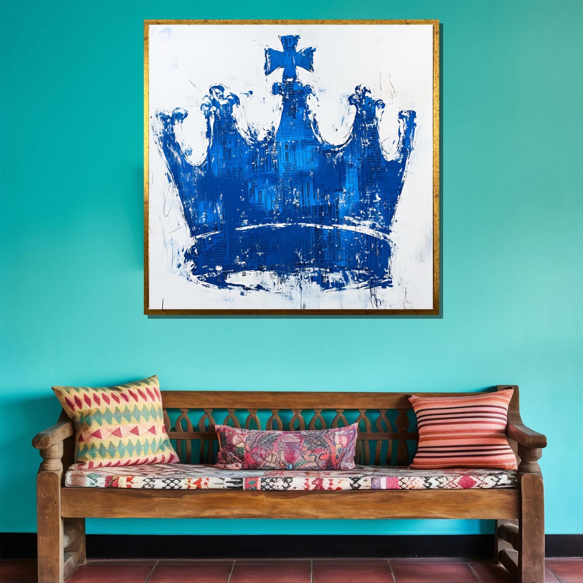 Basquiat Style Blue Crown Royal Pop Art Graffiti Modern Art Print - Image 5