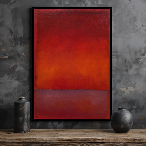 Wall Art Mark Rothko Red Abstract Reproduction Modern Expressionism Framed Ready To Hang Mark Rothko Wall Decor Gift