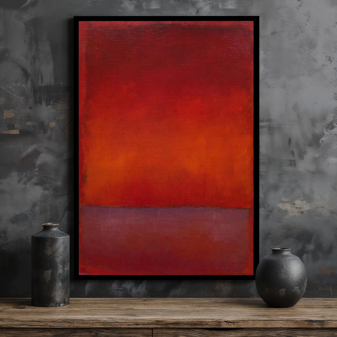 Wall Art Mark Rothko Red Abstract Reproduction Modern Expressionism Framed Ready To Hang Mark Rothko Wall Decor Gift