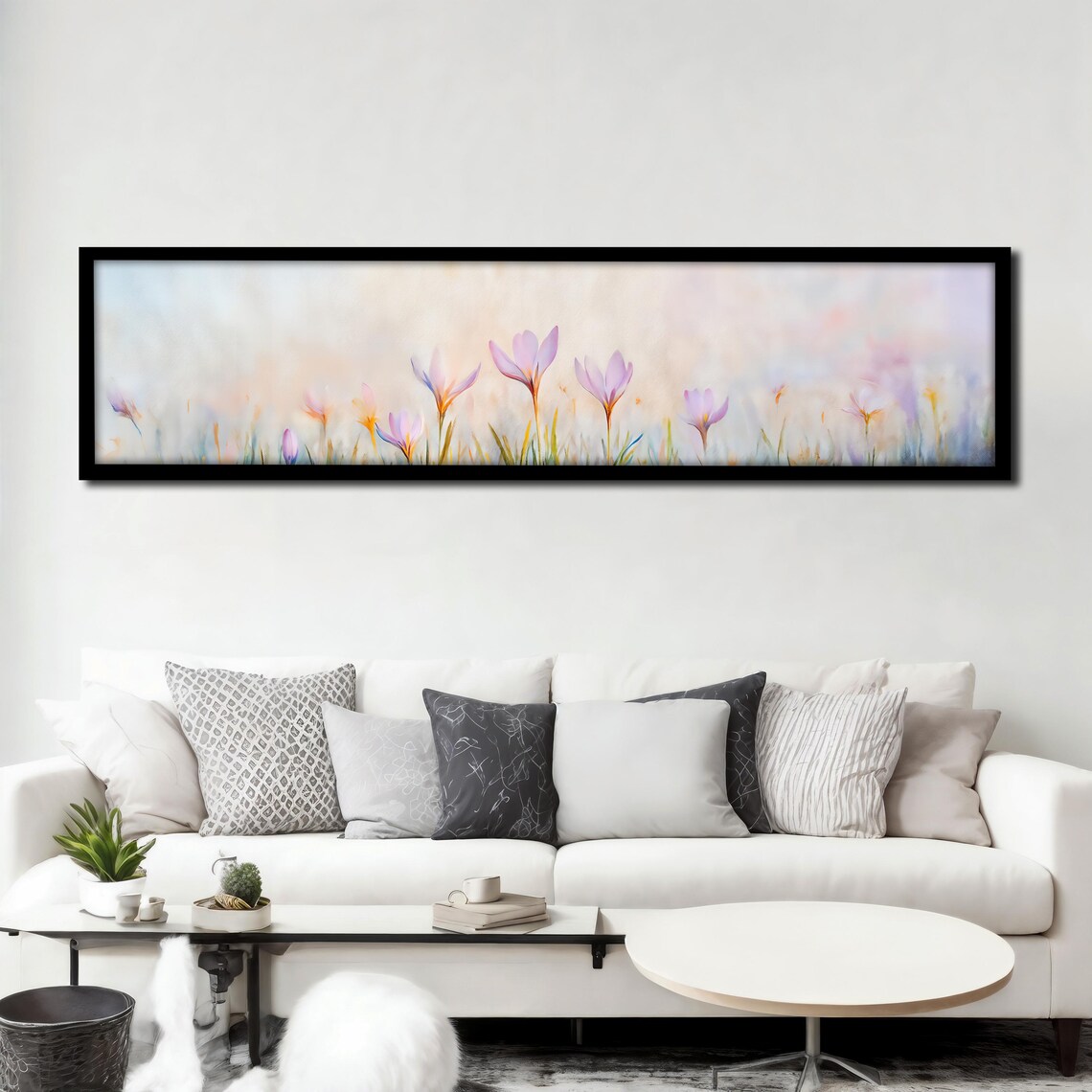 Panoramic Floral Print, Spring Crocus Artwork - Image 3