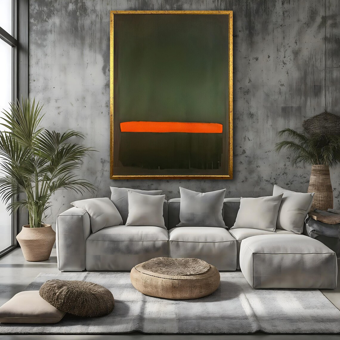 Mark Rothko Orange Green Abstract Wall Art Modern Art Minimalist Home Decor Framed Ready To Hang Unique Wall Decor Gift - Image 4