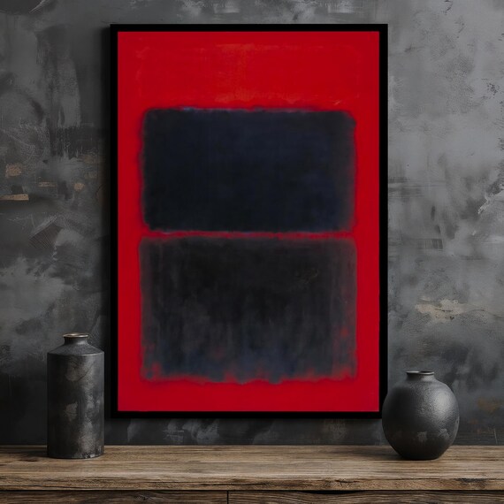 Mark Rothko Red Abstract Print Minimal Decor Red And Black Wall Decor Modern Wall Art Ready To Hang Unique Home Decor Gift