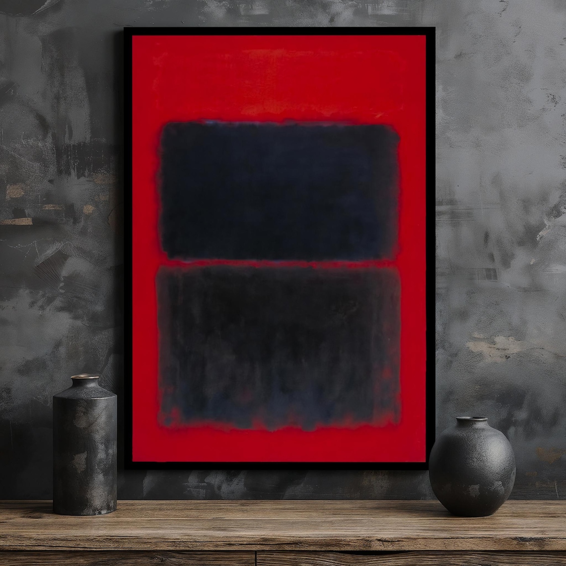 Mark Rothko Black On Red Color Field Abstract Minimalist Poster
