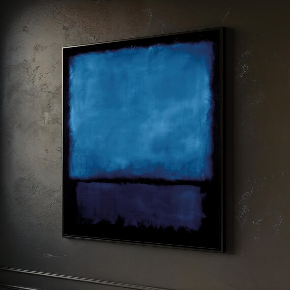 Mark Rothko Style Art Print Elegant Rothko Wall Art Abstract Blue And Black Painting Modern Home Decor Ready To Hang Unique Gift