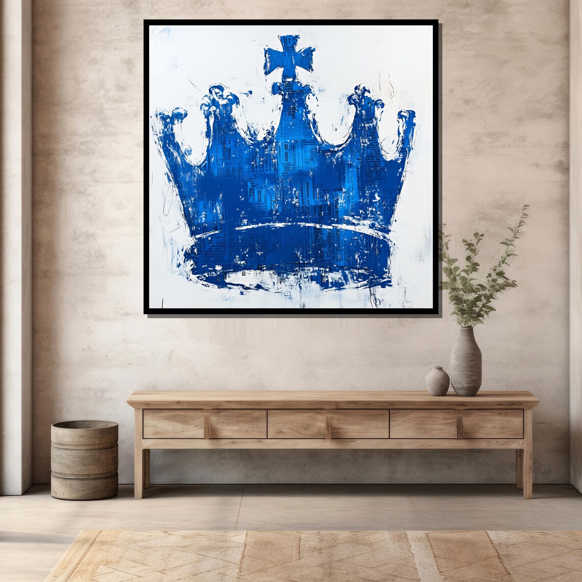 Basquiat Style Blue Crown Royal Pop Art Graffiti Modern Art Print - Image 4