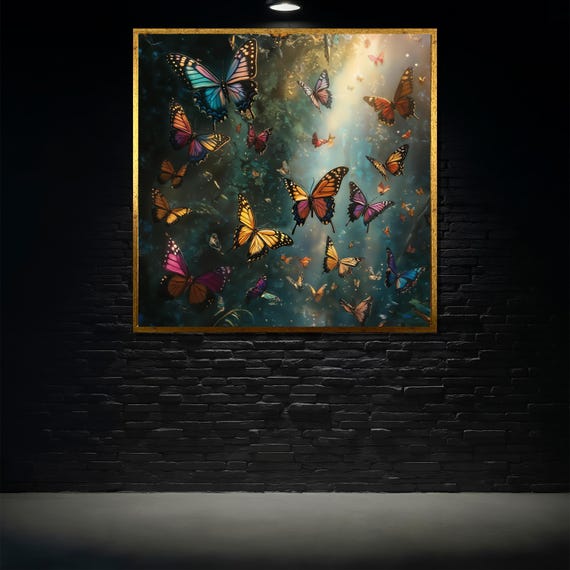 Butterfly Painting Colorful Monarch Butterfly Wall Art Nature Inspired Home Decor Vibrant Insect Artwork Gift For Nature Lovers