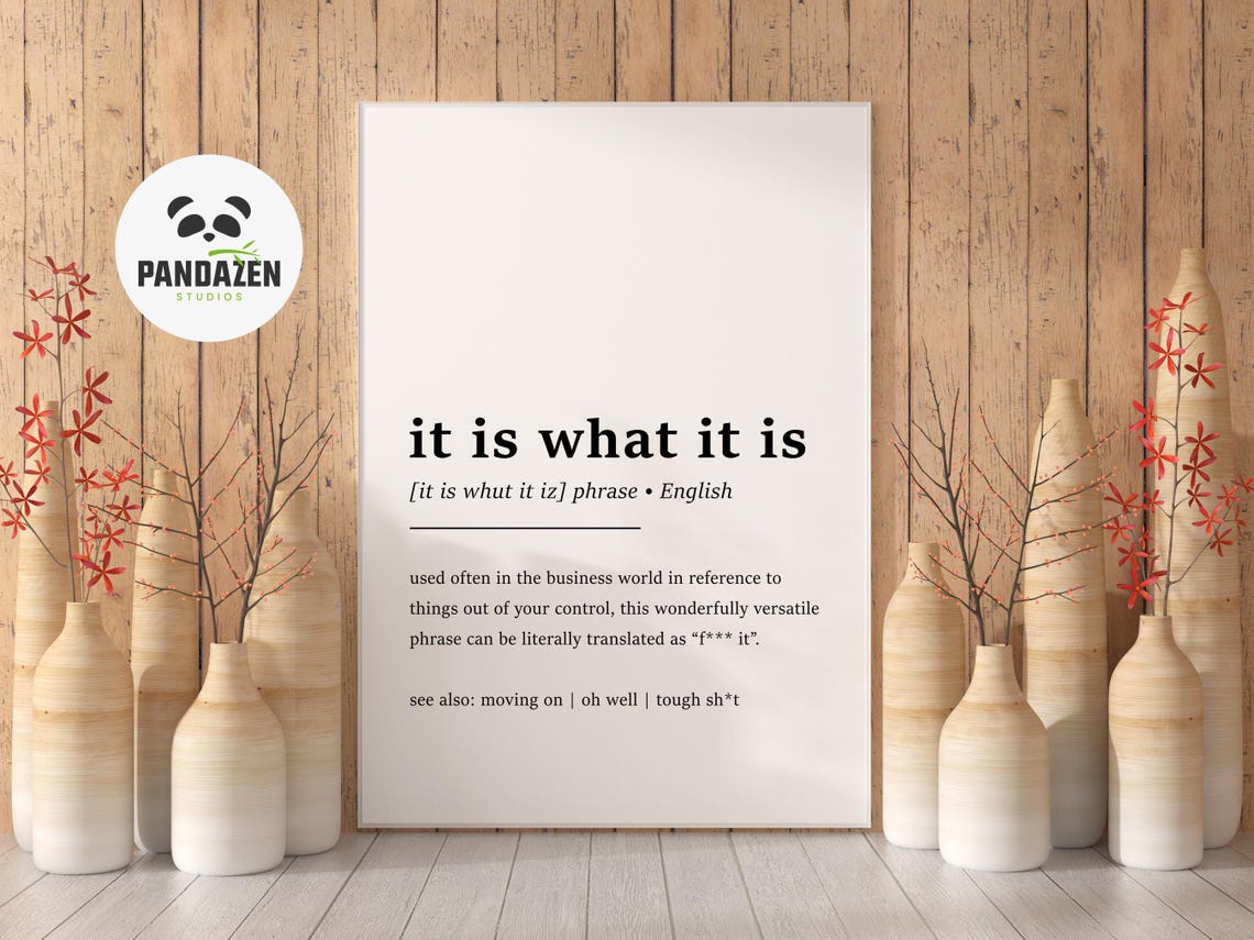 It Is What It Is Funny Business Phrase Dictionary Definition Poster - Image 6