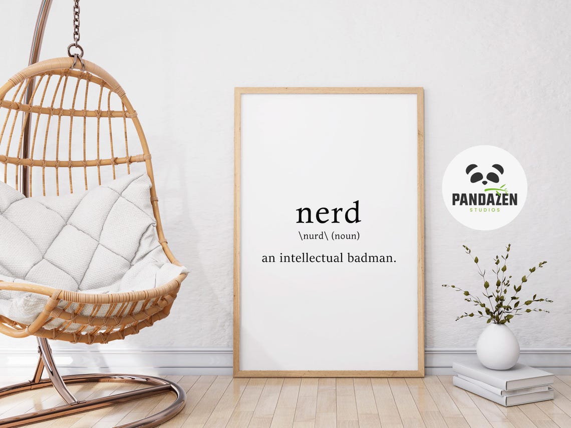 Nerd Definition Intellectual Badman Funny Geek Typography Poster - Image 8