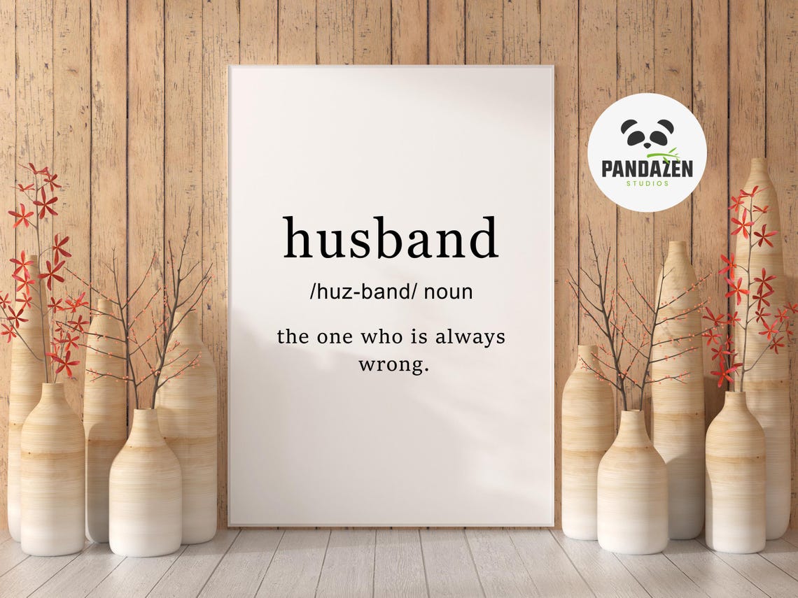 Husband Dictionary Definition Funny Marriage Anniversary Quote Poster - Image 3