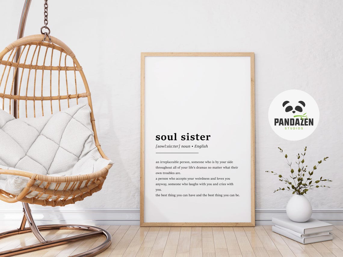 Soul Sister Definition Irreplaceable Person Friendship Art Poster - Image 5