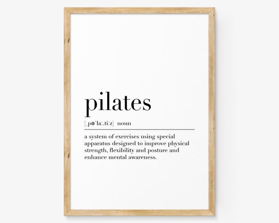 Pilates Pilates Poster Pilates Quote Print Pilates Studio Wall Decor Pilates Definition Print Gym Gifts Print
