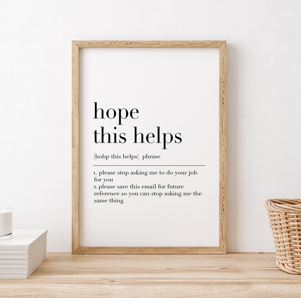 Hope This Helps Definition Funny Office Coworker Dictionary Poster - Image 2