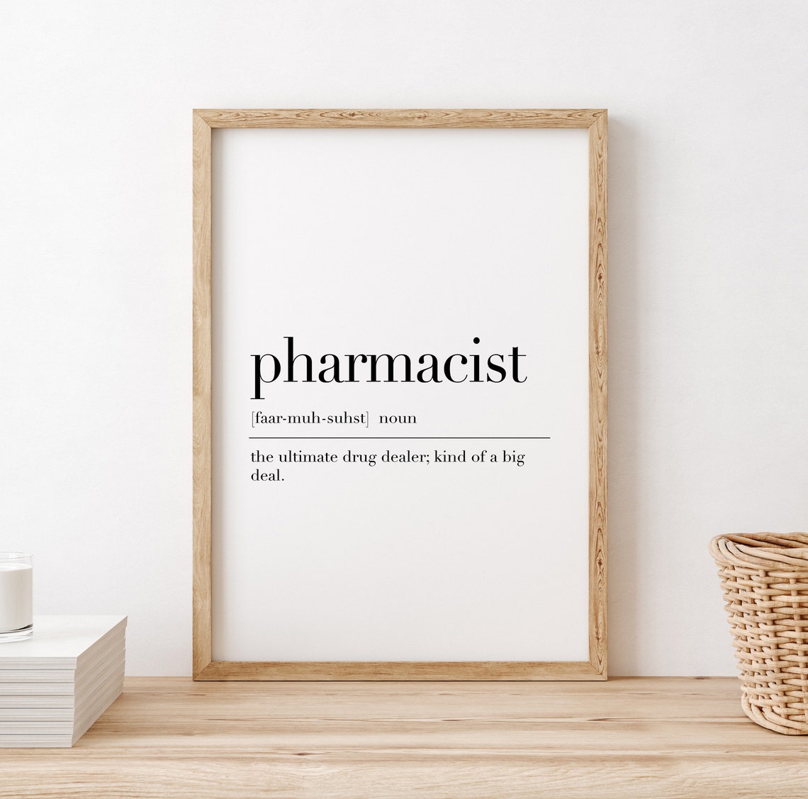 Pharmacist Definition Funny Big Deal Chemist Dictionary Quote Poster - Image 2