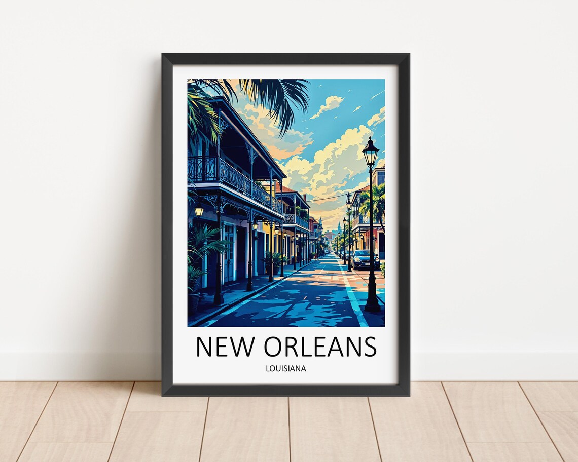 New Orleans Louisiana French Quarter Street With Balconies Poster