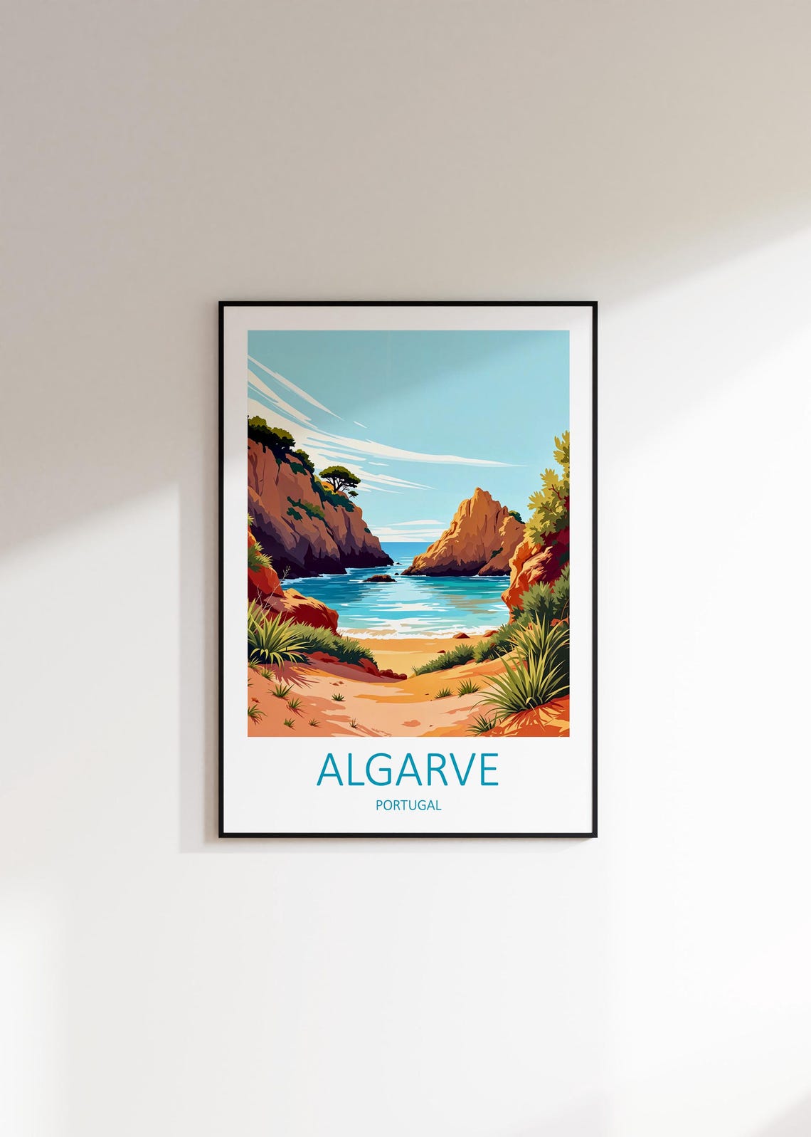 Algarve Portugal Travel Print Algarve Poster Wedding Gift Portugal Wall Art Algarve Print Algarve Art Coastal Decor Art Lover Gift - Image 3