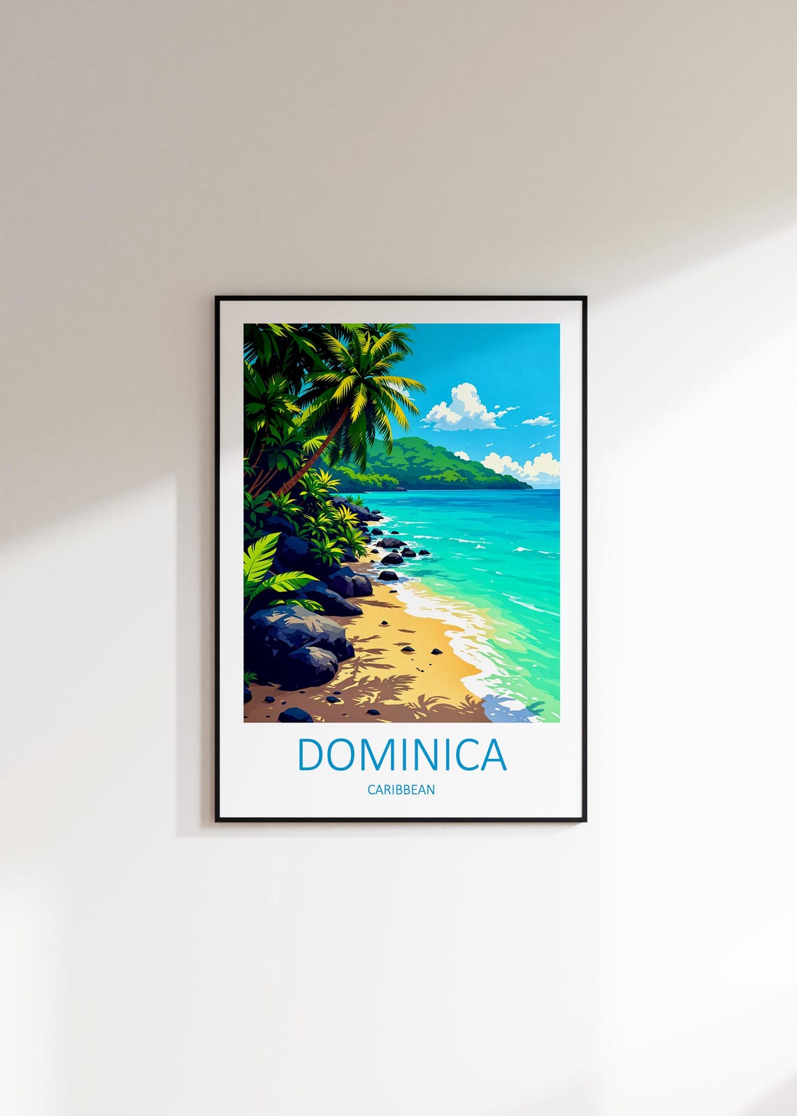 Dominica Caribbean Travel Poster Dominica Print Caribbean Wall Art Honeymoon Gifts Tropical Art Print Birthday Present Caribbean Decor - Image 2