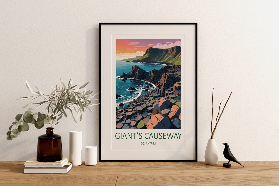 Giants Causeway Print Antrim Print Ireland Travel Print Northern Ireland Prints Co Antrim Print Travel Gift Irish Prints Irish Gifts - Image 2