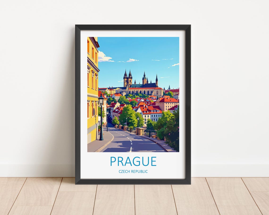 Prague Print Travel Wall Art Prague Poster Czech Republic European City Print Prague Travel Print Gallery Wall Art Prague Wall Art