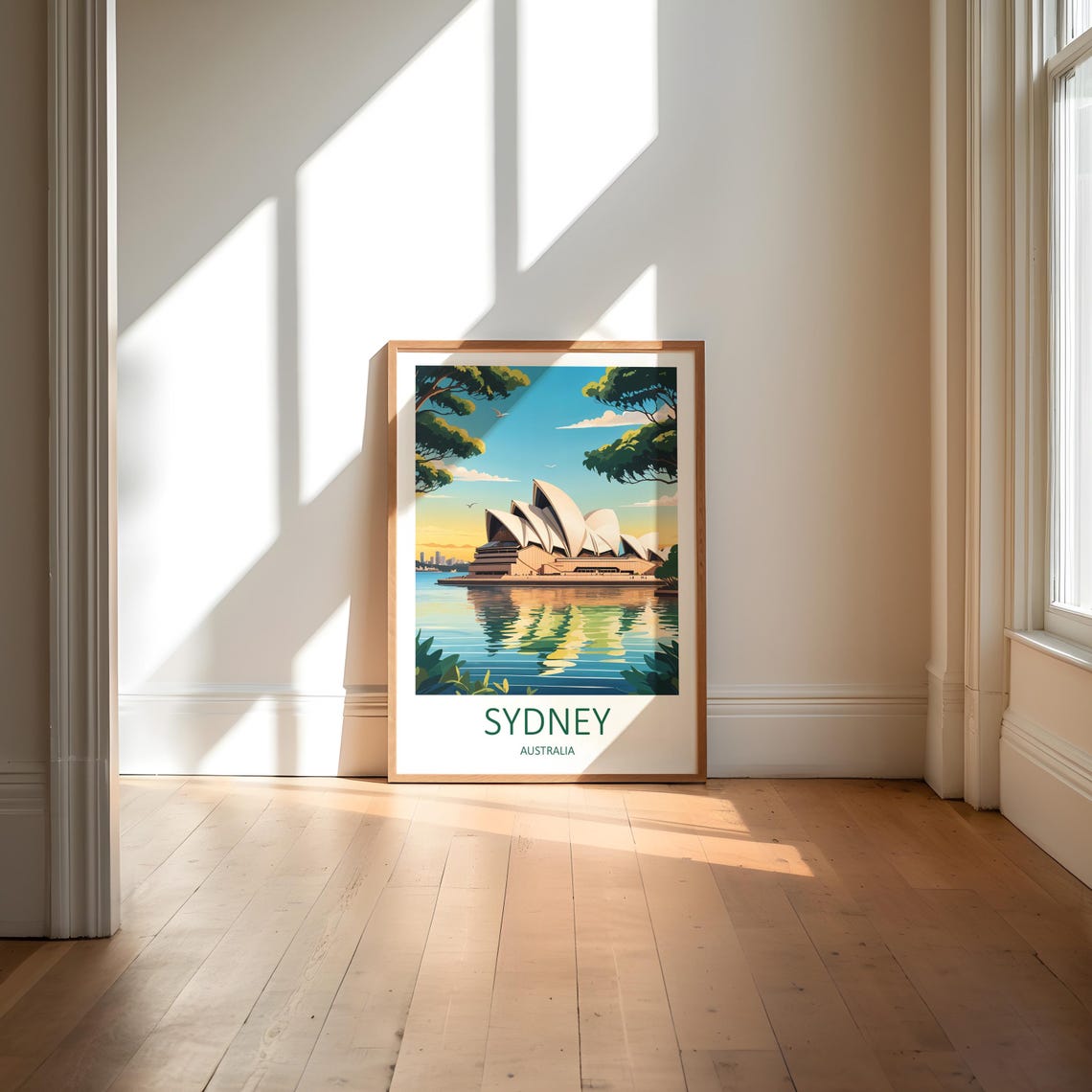 Sydney Australia Opera House Harbour Golden Sunset Reflection Poster - Image 6