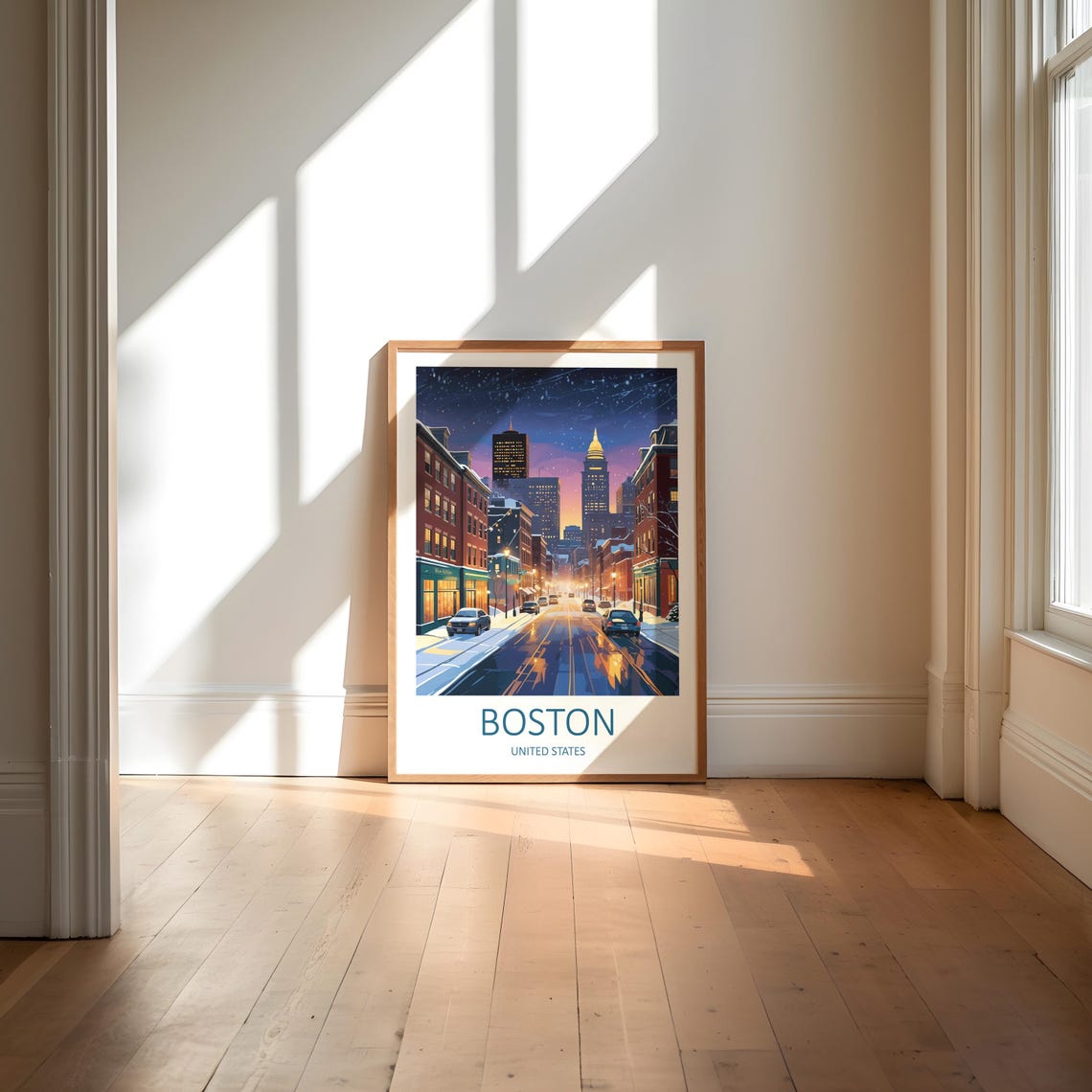 Boston Print Boston Poster Boston Massachusetts Travel Print Travel Poster Boston Wall Art Boston Art Print United States Travel Gift - Image 6