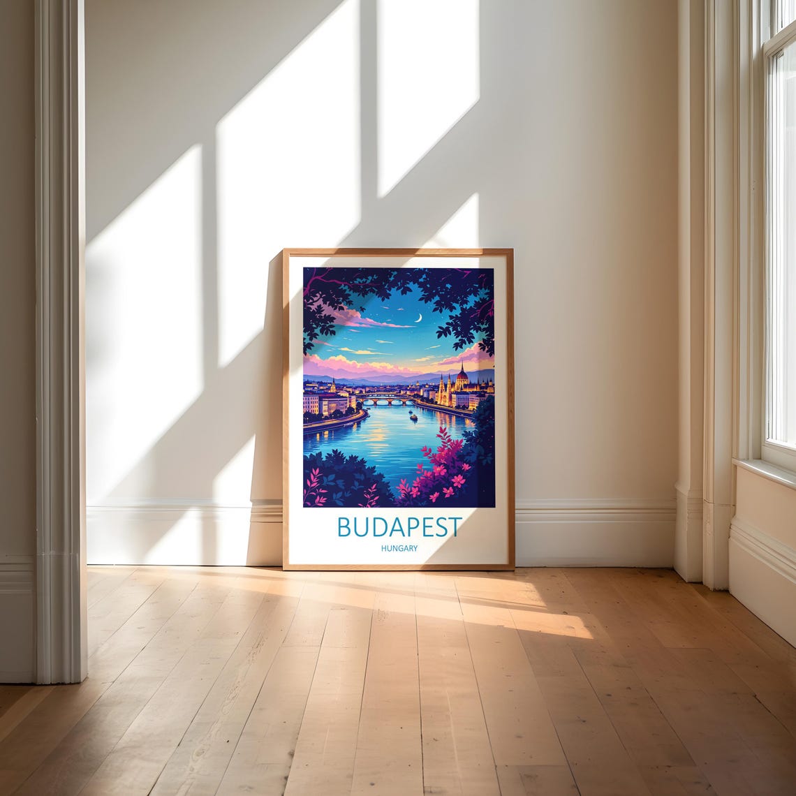 Budapest Hungary Parliament Building Danube River At Night Poster - Image 6