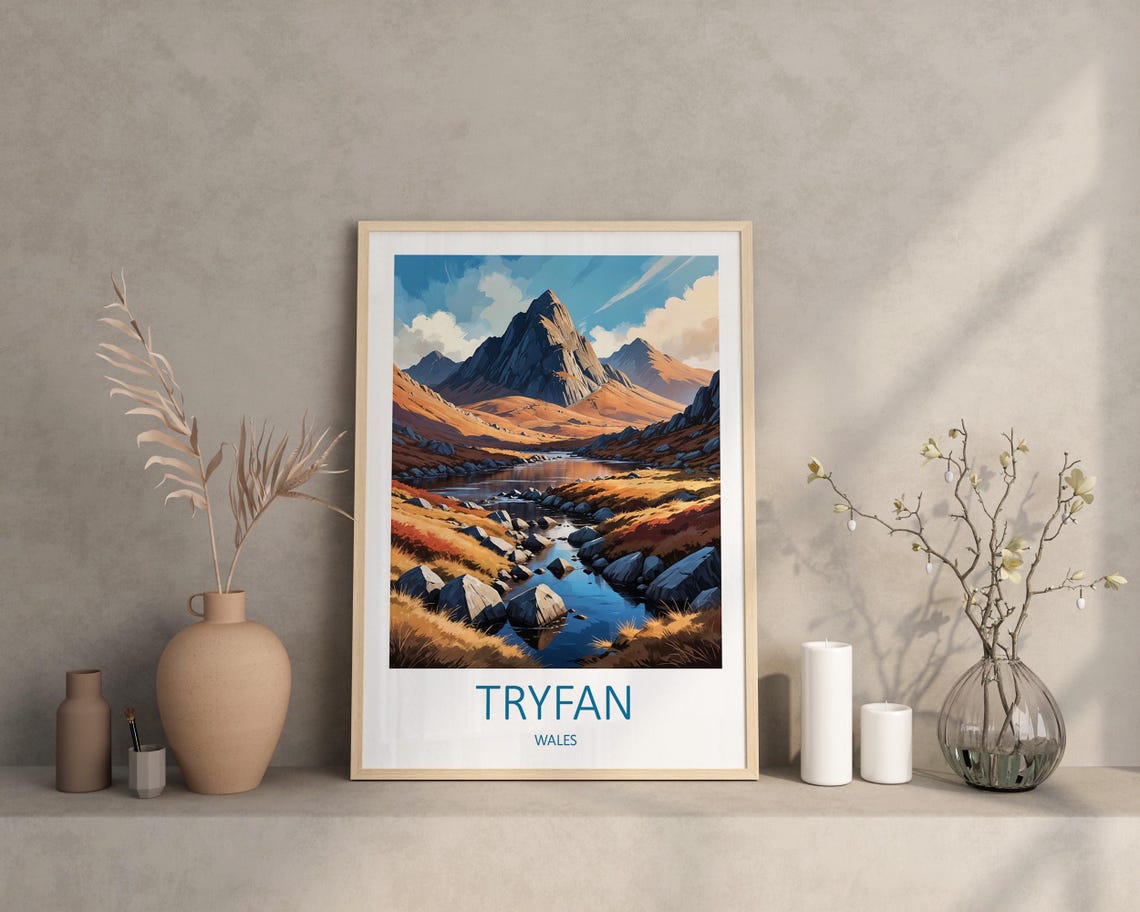 Tryfan Print Tryfan Poster Snowdon Print Wales Travel Print Wales Poster Snowdonia Print Wales Art Print National Park Travel Gift - Image 2