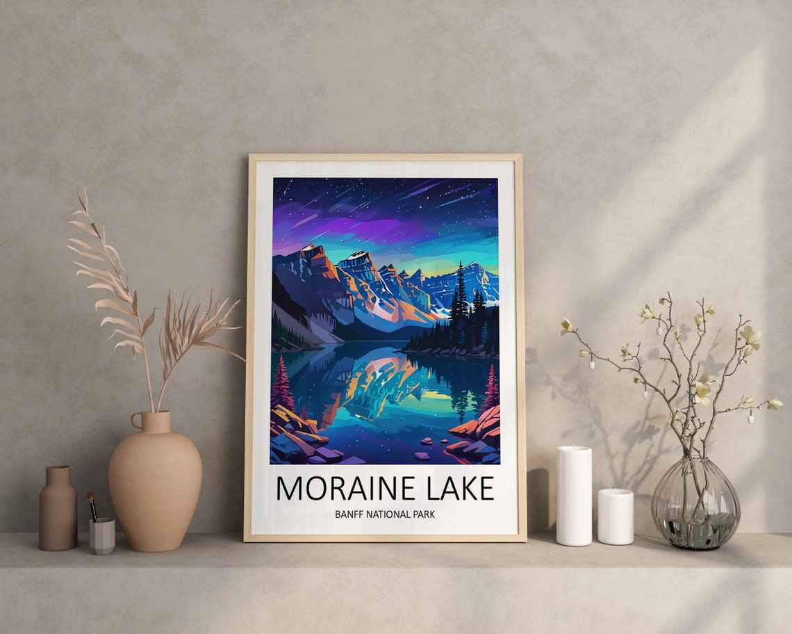 Moraine Lake Print Banff National Park Print National Park Poster Banff Travel Poster Moraine Lake Poster Canada Print Banff Print - Image 3