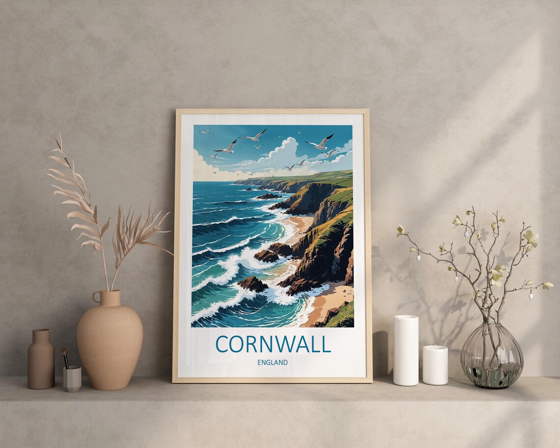 Cornwall Travel Poster, Travel Wall Art Print - Image 2
