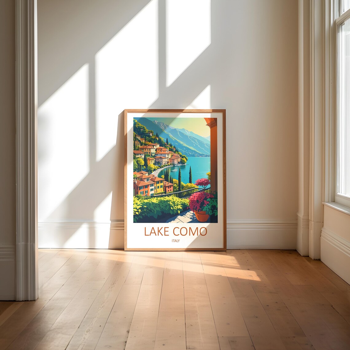 Lake Como Italy Lakeside Town Terrace Archway Vintage Travel Poster - Image 6