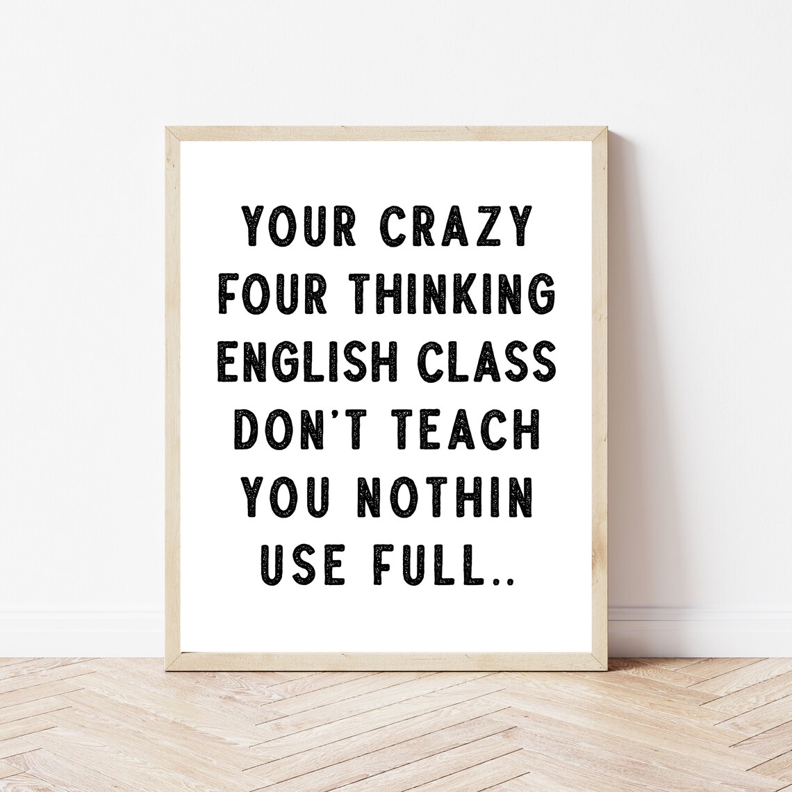 English Teacher Classroom Decor Grammar Art Print