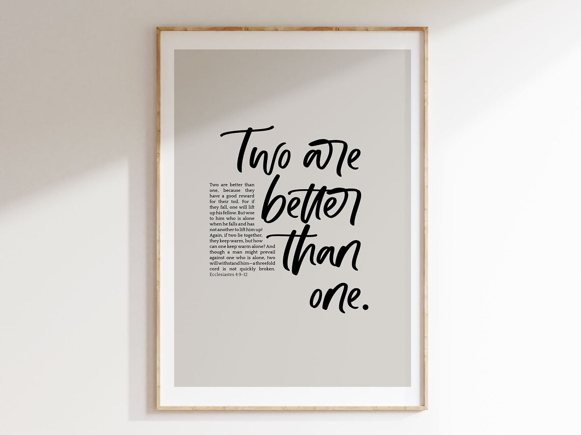 Two Are Better Than One, Ecclesiastes 4:9 Scripture Art