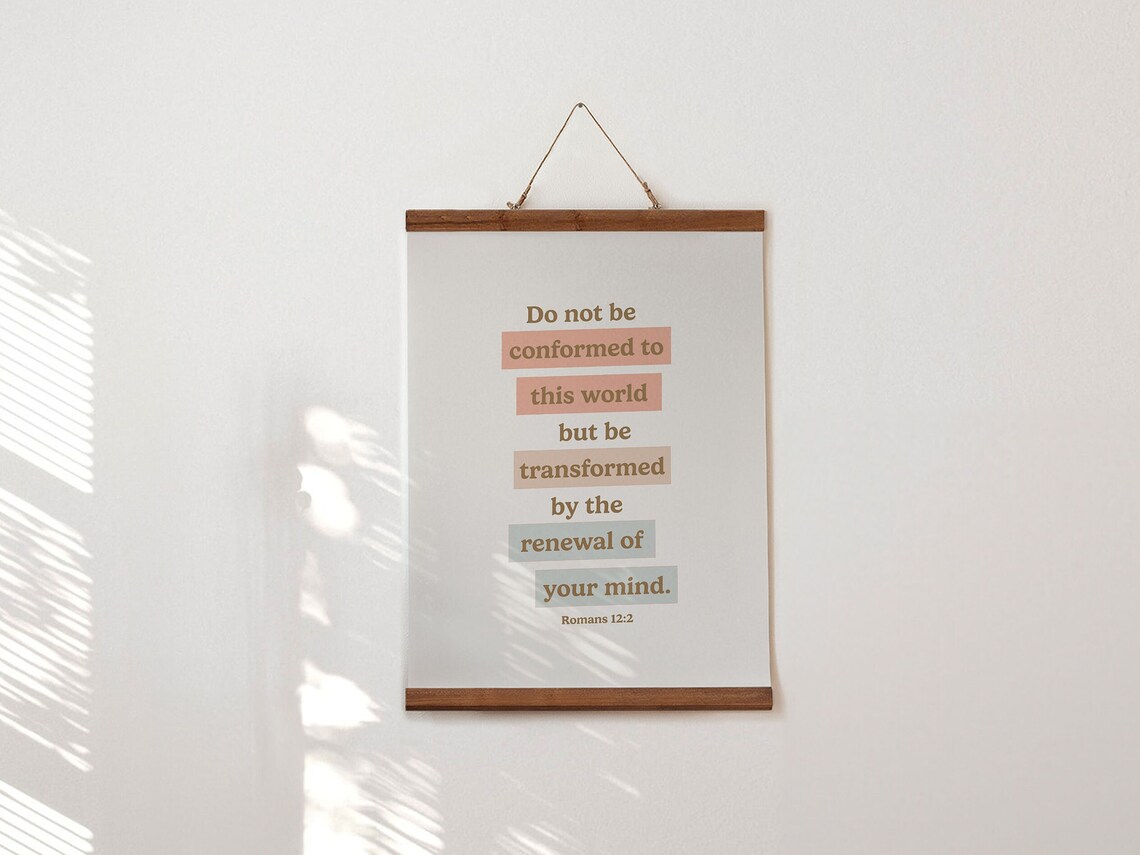 Romans 12:2 Scripture Art Print, Biblical Encouragement - Image 3