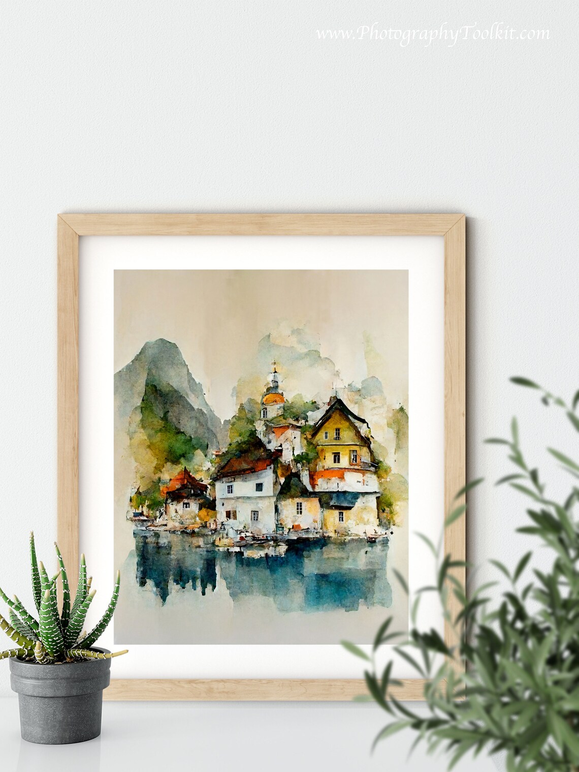 Hallstatt Austria Lakeside Village Charm Scenic Watercolor Poster - Image 5
