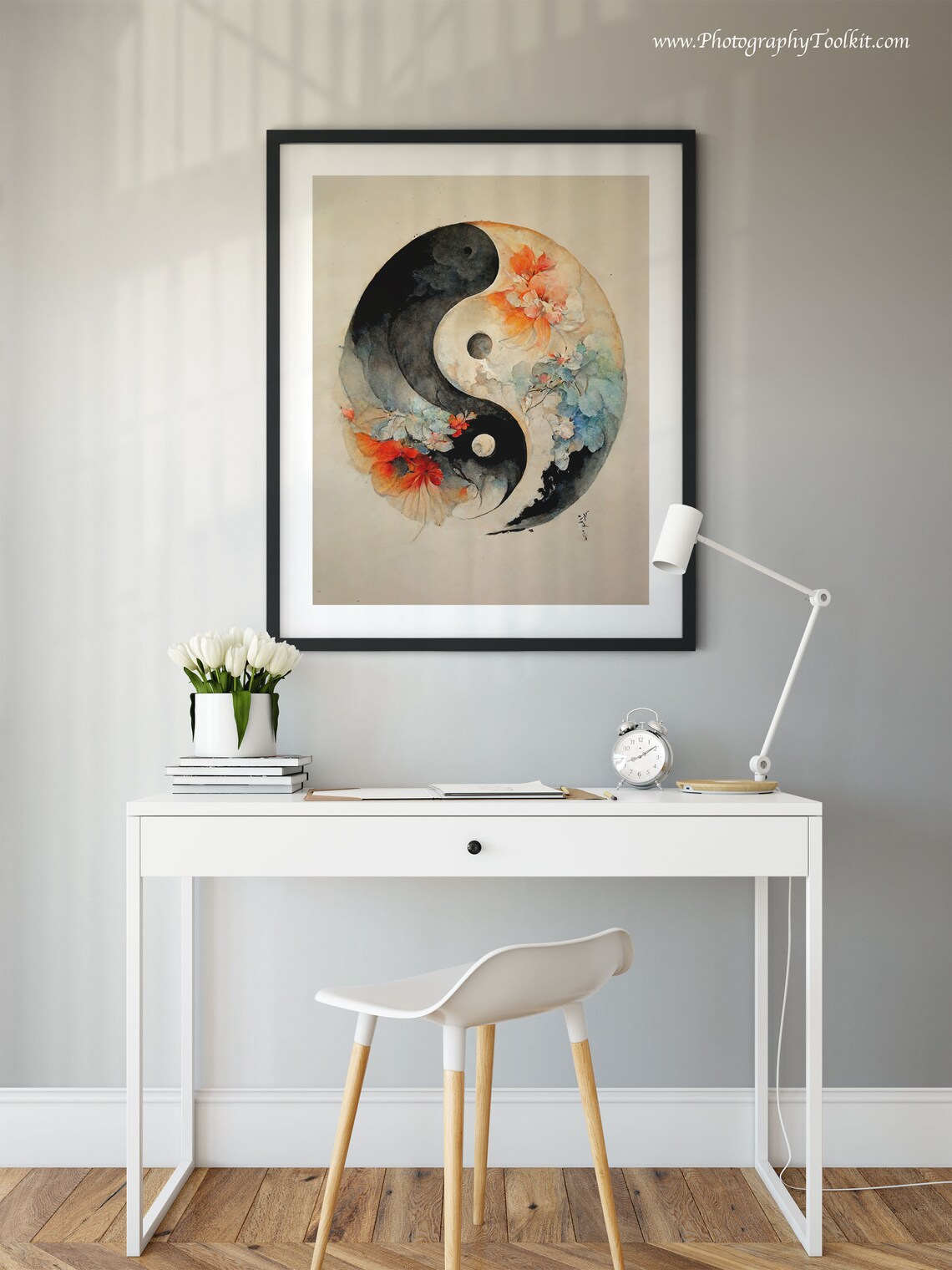 Yin Yang Abstract Boho Zen Wall Art, Taoism Print - Image 2