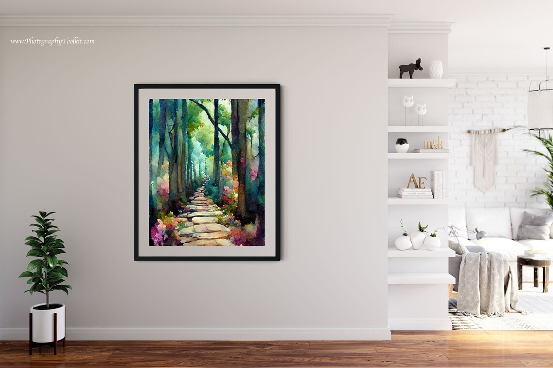 Forest Path Wilderness Art Print - Image 4
