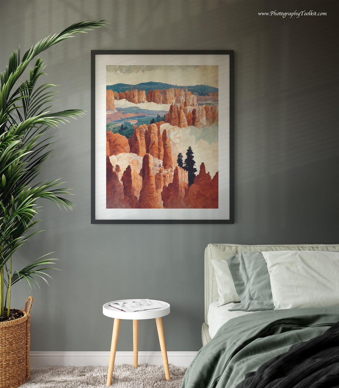 Bryce Canyon Red Rock Hoodoos Vintage Landscape Travel Poster - Image 3