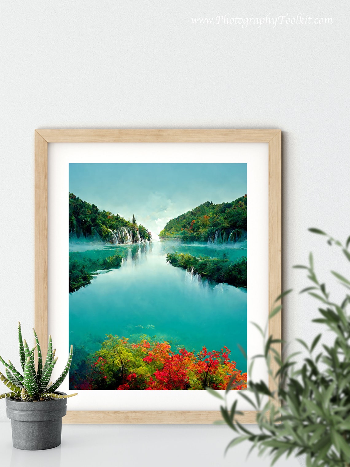 Croatia Wall Art Neutral Lake Picture Lake Landscape Scenic Lake Painting Lake Artwork Lake Poster Croatian Art Croatia Print - Image 5