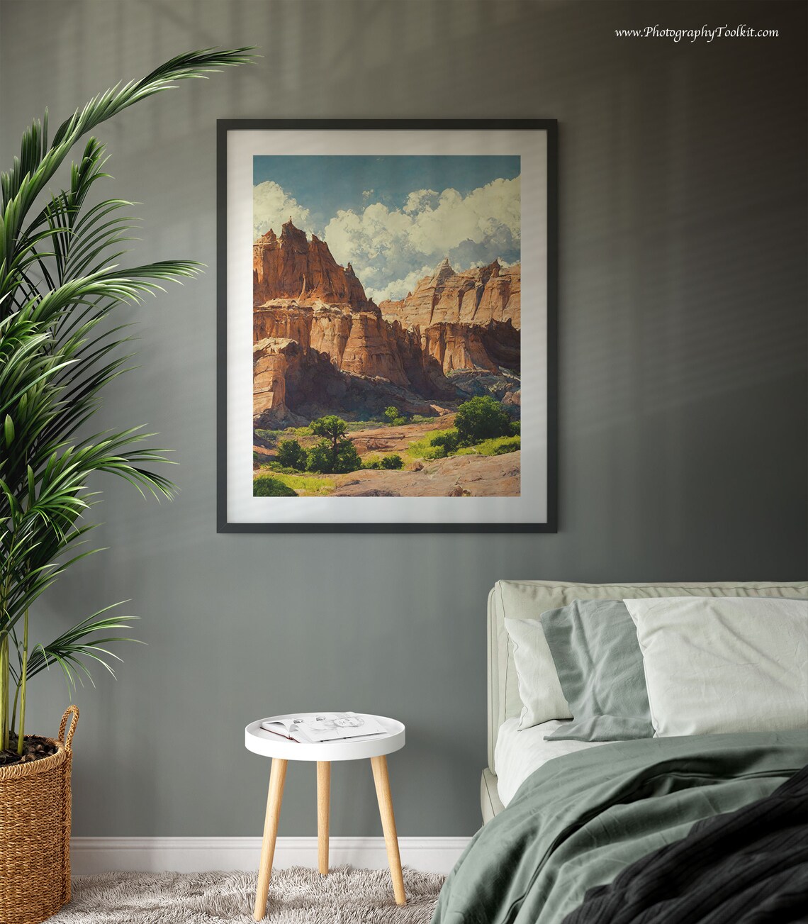 Capitol Reef Red Rock Towers Dramatic Clouds Desert Oasis Landscape Print - Image 3