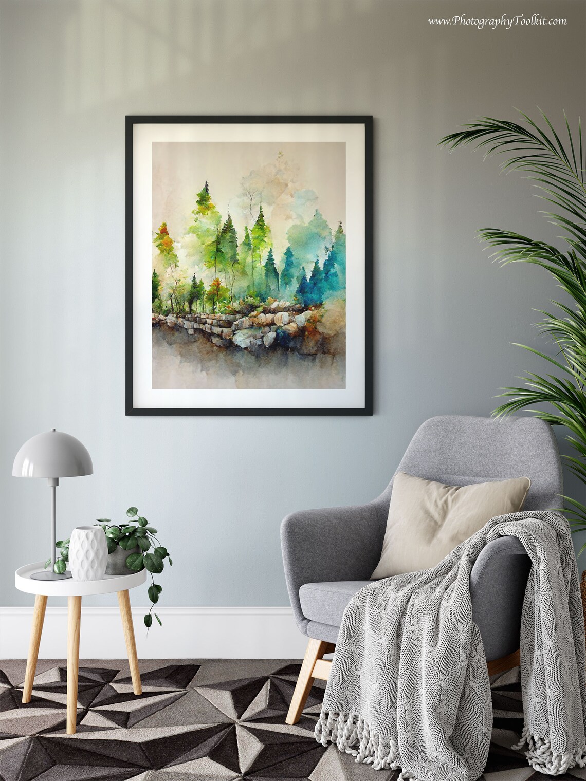 Forest Landscape Art Print, Colorful Woodland Trees - Image 6