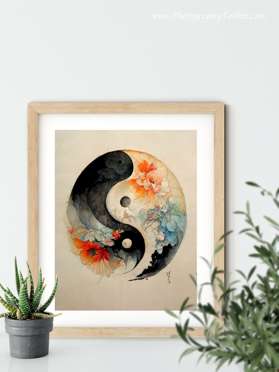 Yin Yang Abstract Boho Zen Wall Art, Taoism Print - Image 5