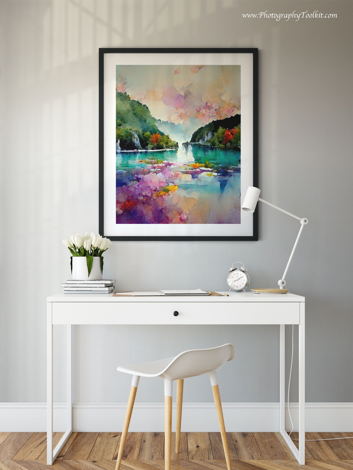 Plitvice Lakes National Park Travel Poster, Neutral Landscape - Image 2