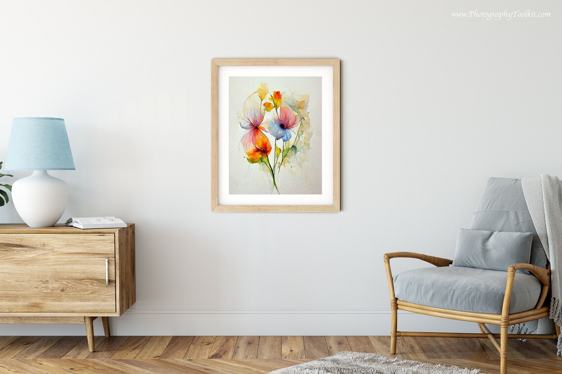 Colorful Wildflowers Watercolor Bouquet Bright Floral Poster - Image 5