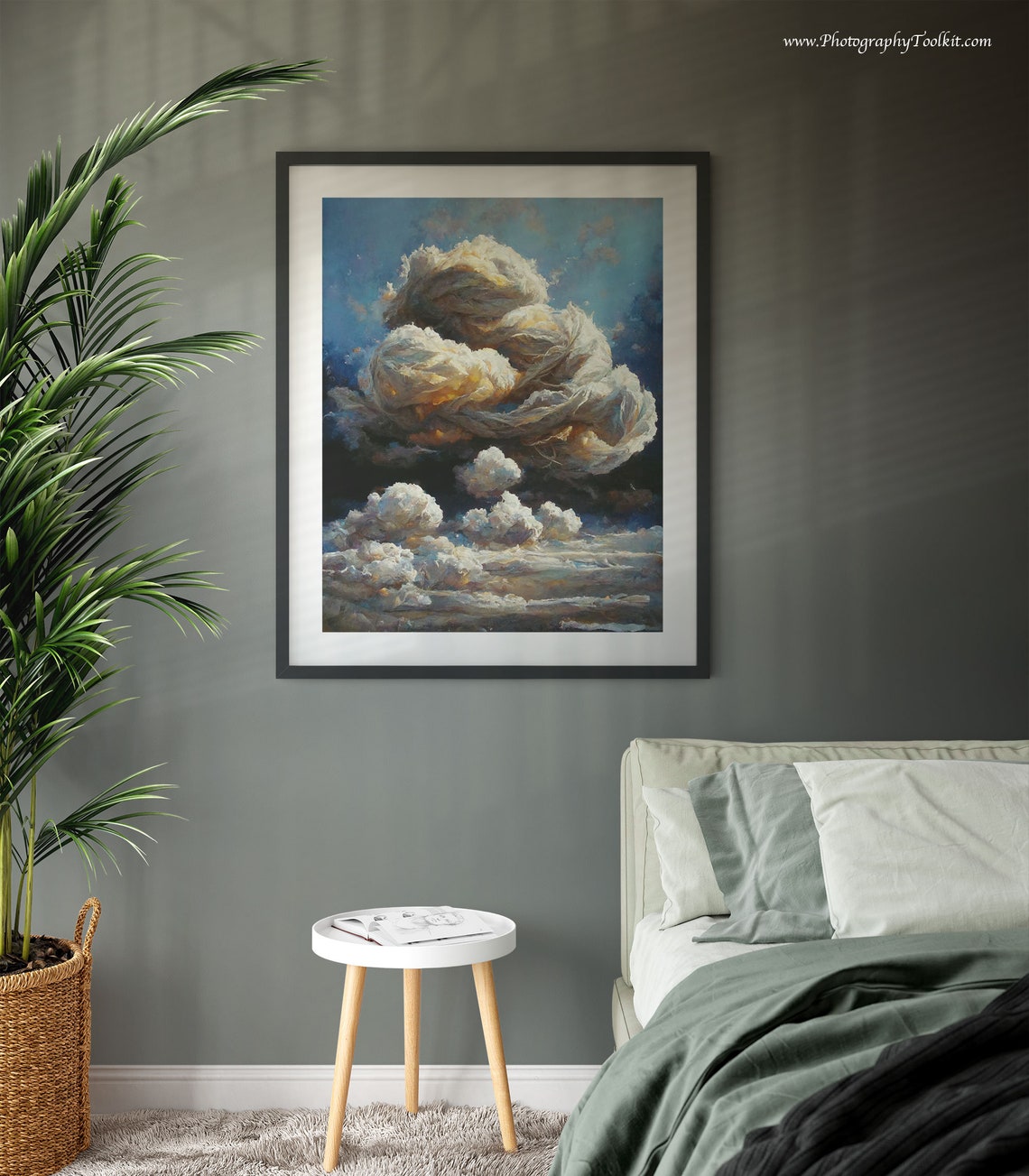 Dramatic Golden Cloud Painting Blue Sky Impressionist Sky Poster - Image 3