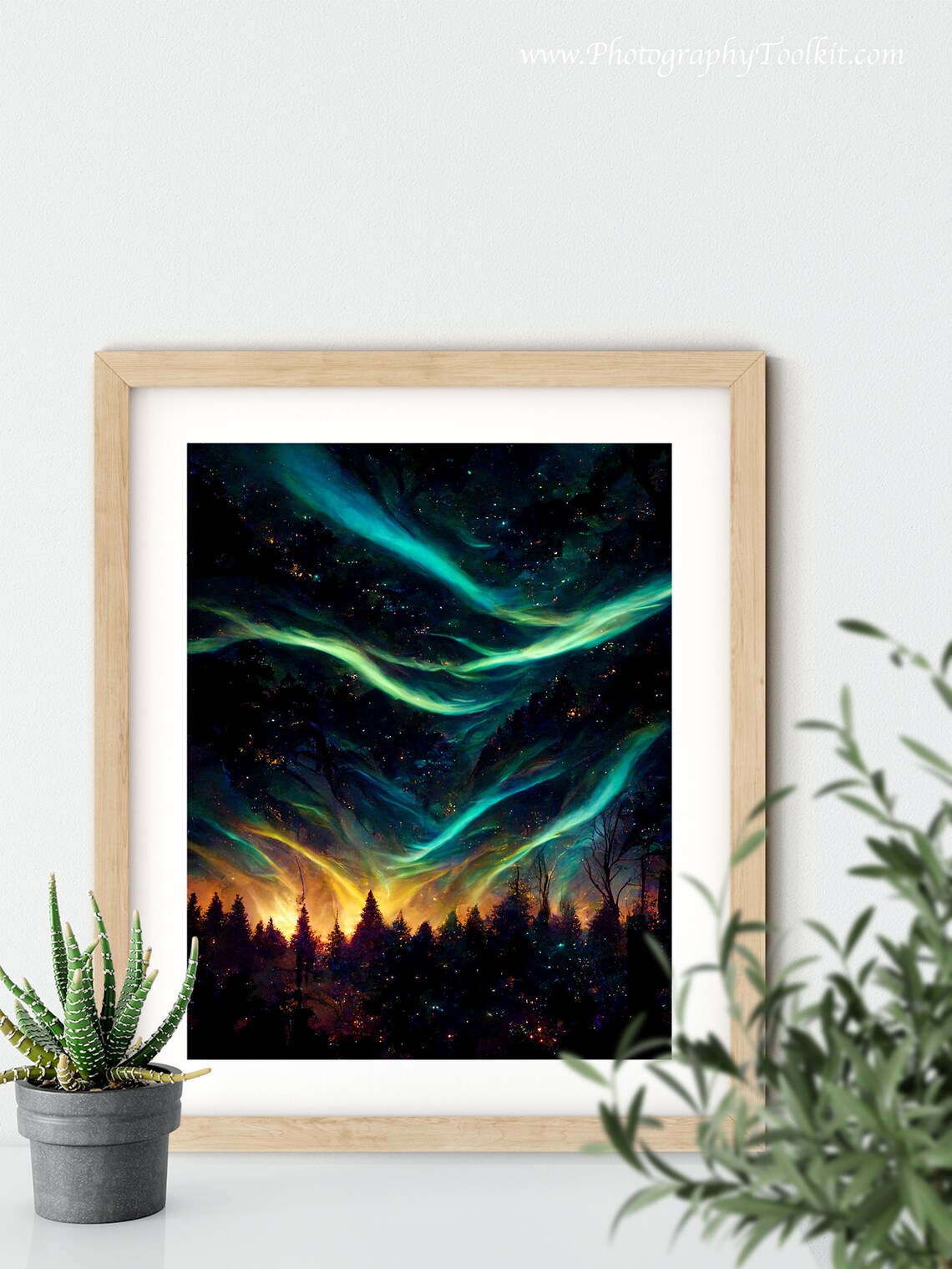 Aurora Borealis Art Print, Northern Lights Night Sky - Image 5