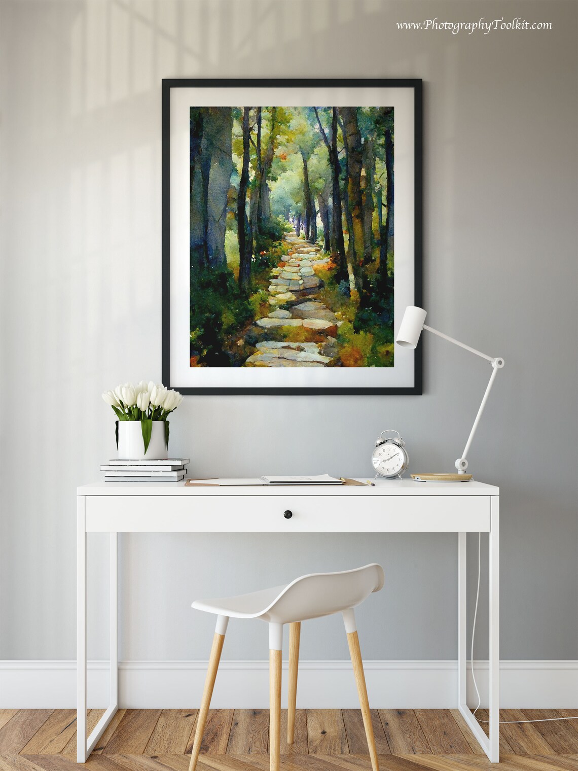 Forest Path Watercolor Art Print, Sycamore Path - Image 2