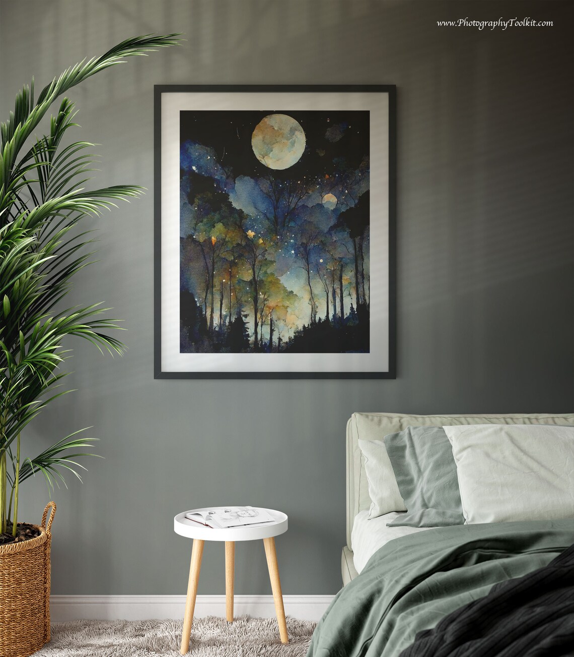 Night Sky Print Starry Night Star Patterns Star Poster Full Moon Magic Star Chart Poster Moon And Star Decoration Moon Art - Image 3